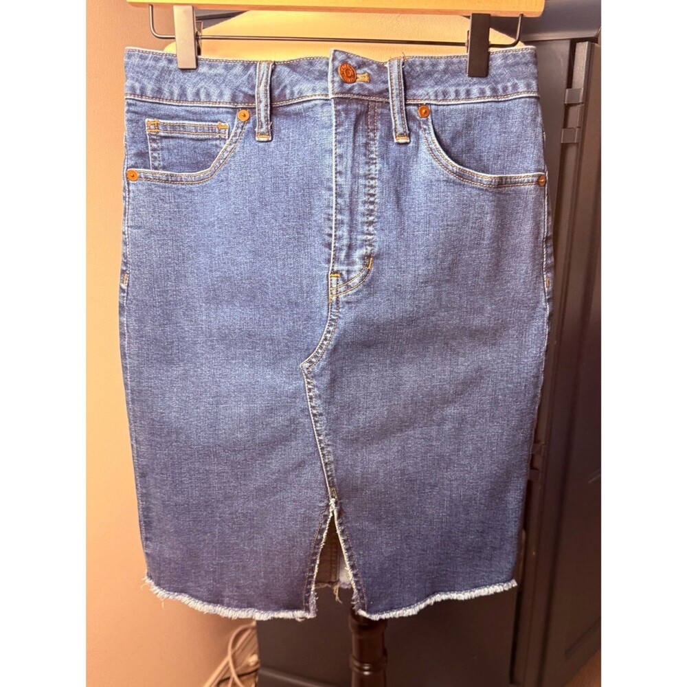 Madewell Indigo Blue Jean Skirt with Copper Hardware